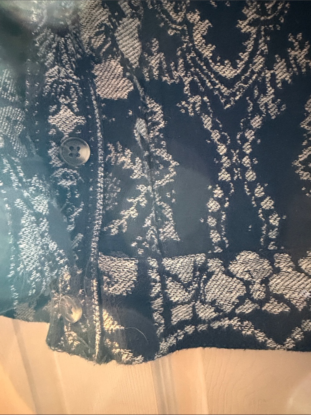 Free People Navy and White Paisley Jacket - Picture 7 of 7